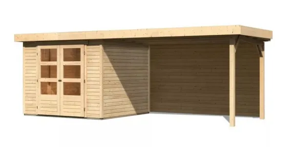 Drevený záhradný domček ASKOLA 3,5 s prístavkom 280 Lanitplast