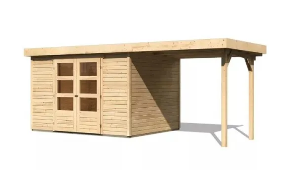 Drevený záhradný domček ASKOLA 5 s prístavkom 240 Lanitplast
