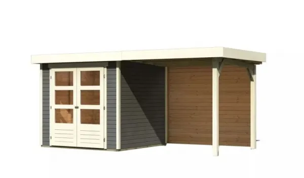 Drevený záhradný domček ASKOLA 2 s prístavkom 240 Lanitplast