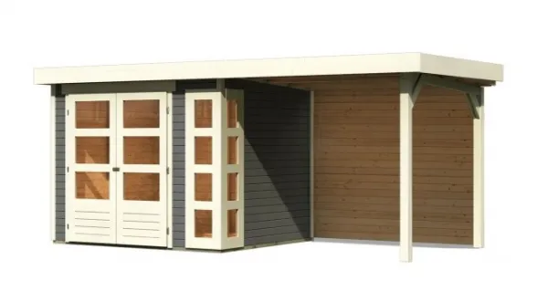 Drevený záhradný domček KERKO 3 s prístavkom 240 Lanitplast