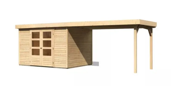 Drevený záhradný domček ASKOLA 5 s prístavkom 280 Lanitplast