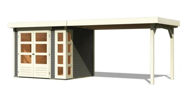 Drevený záhradný domček KERKO 3 s prístavkom 280 Lanitplast