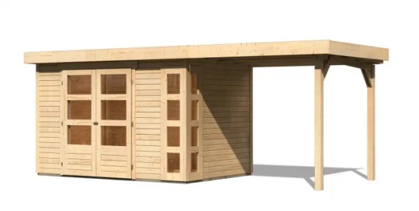 Drevený záhradný domček KERKO 4 s prístavkom 240 Lanitplast