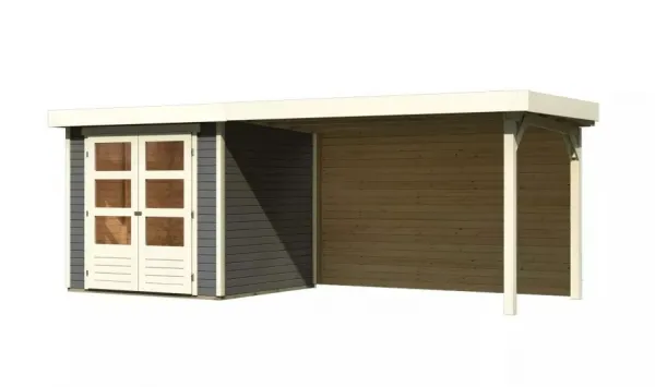 Drevený záhradný domček ASKOLA 2 s prístavkom 280 Lanitplast
