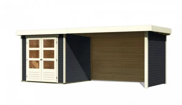 Drevený záhradný domček ASKOLA 2 s prístavkom 280 Lanitplast