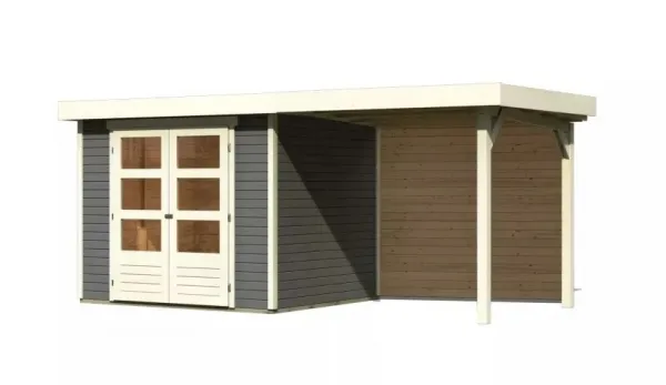 Drevený záhradný domček ASKOLA 3 s prístavkom 240 Lanitplast