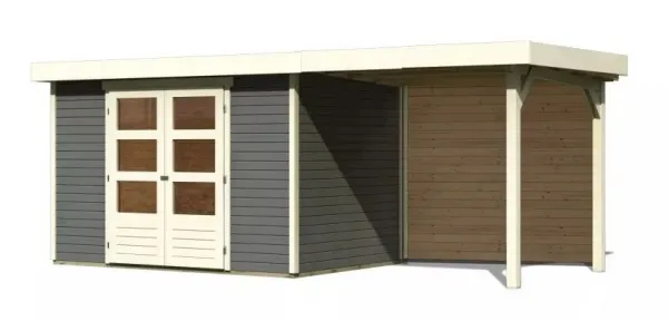 Drevený záhradný domček ASKOLA 4 s prístavkom 240 Lanitplast