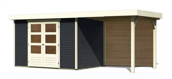 Drevený záhradný domček ASKOLA 4 s prístavkom 240 Lanitplast