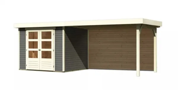 Drevený záhradný domček ASKOLA 3 s prístavkom 280 Lanitplast