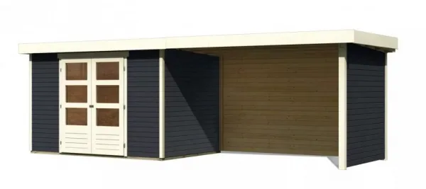 Drevený záhradný domček ASKOLA 4 s prístavkom 280 Lanitplast