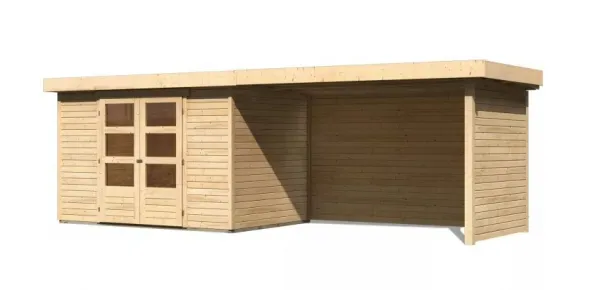 Drevený záhradný domček ASKOLA 4 s prístavkom 280 Lanitplast