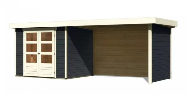 Drevený záhradný domček ASKOLA 3 s prístavkom 280 Lanitplast