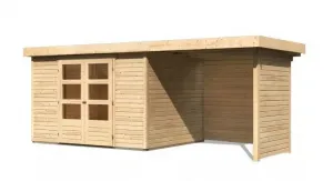 Drevený záhradný domček ASKOLA 5 s prístavkom 240 Lanitplast