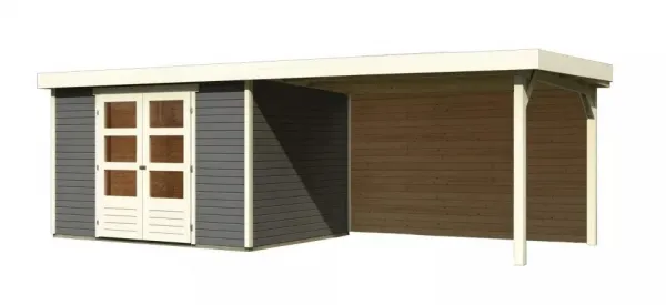Drevený záhradný domček ASKOLA 5 s prístavkom 280 Lanitplast