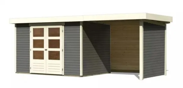 Drevený záhradný domček ASKOLA 4 s prístavkom 240 Lanitplast