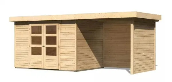 Drevený záhradný domček ASKOLA 4 s prístavkom 240 Lanitplast