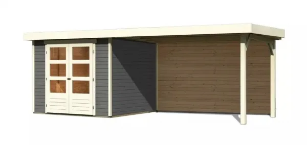 Drevený záhradný domček ASKOLA 3,5 s prístavkom 280 Lanitplast