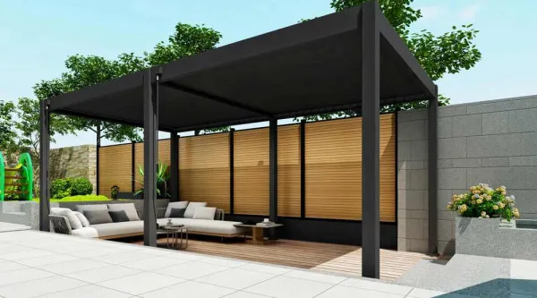 ArtRoja Bioklimatická hliníková pergola INTRO PLUS voľne stojaca | antracit  6 x 3 m