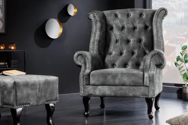 Chesterfield kreslo MIDAS Dekorhome Horčicová