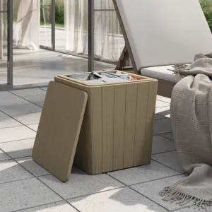 Záhradný stolík / úložný box Dekorhome Černá