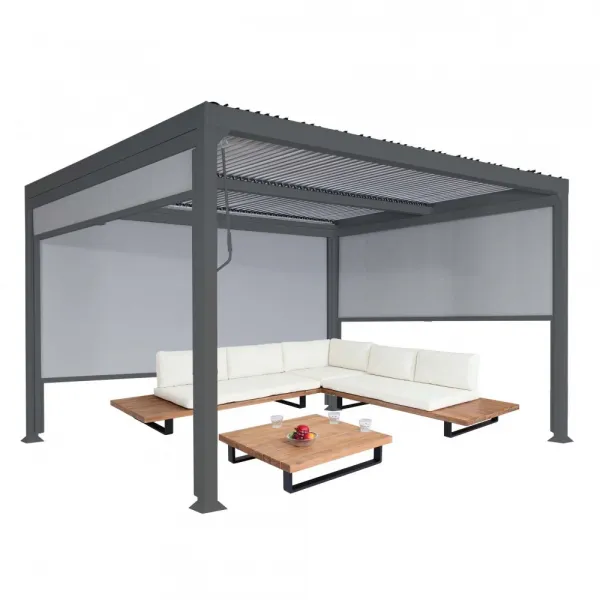 Bioklimatická pergola HWC-L41 3x3 so 3 bočnými stenami
