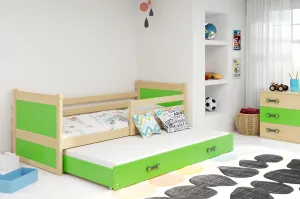 BMS Detská posteľ s prístelkou RICO 2 | sivá 90 x 200 cm Farba: Biela