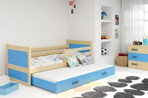 BMS Detská posteľ s prístelkou RICO 2 | sivá 90 x 200 cm Farba: Biela