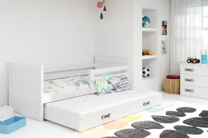 BMS Detská posteľ s prístelkou RICO 2 | sivá 90 x 200 cm Farba: Biela