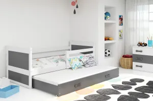 BMS Detská posteľ s prístelkou RICO 2 | sivá 90 x 200 cm Farba: Biela