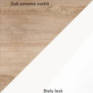 ArtCross Polica MAXIMUS | MXS-21 Farba: Dub ARTISAN/biela lesk