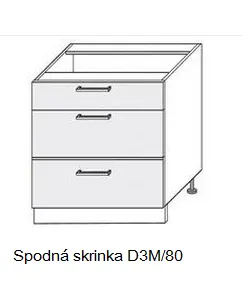 ArtExt Kuchynská linka Brerra - mat Kuchyňa: Polica do skrinky D12/90
