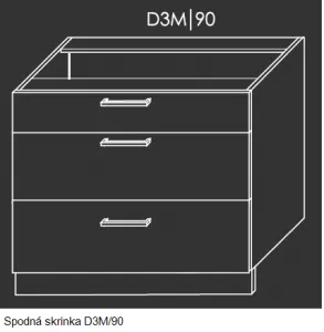 ArtExt Kuchynská linka Brerra - mat Kuchyňa: Polica do skrinky D12/90