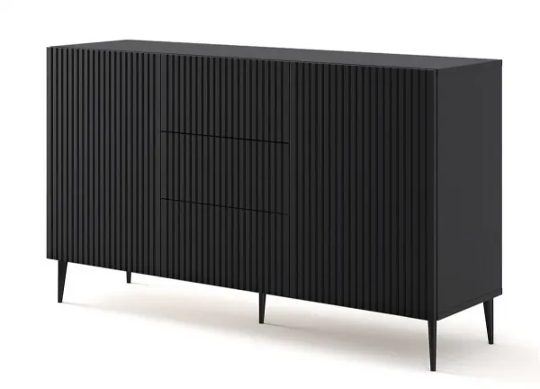 ArtBm Komoda RAVENNA B 2D3S 150 | čierna matná Prevedenie: Čierny mat / čierna podnož