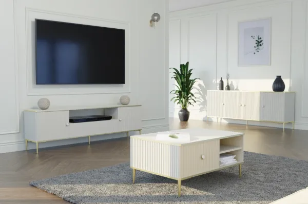 ArtBm Tv stolík PETRA | biela