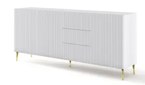 ARTBm Komoda RAVENNA B 3D3S 200 | biela matná Prevedenie: Biela matná / čierne nohy