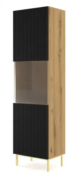 ARTBm Vitrína RAVENNA B 1DS 60 | dub artisan / čierna matná Prevedenie: Dub artisan / čierny mat  / čierne nohy