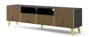 ARTBm TV stolík RAVENNA F 2D2S 200  | čierna matná / dub artisan Prevedenie: Čierna matná / dub artisan / čierne nohy