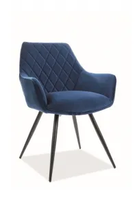 Signal Jedálenská stolička LINEA VELVET Varianta: Čierna / Bluvel 19