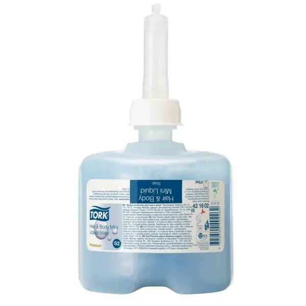 Tekuté mydlo TORK na vlasy a telo 475ml do mini dávkovača TORK modré S2