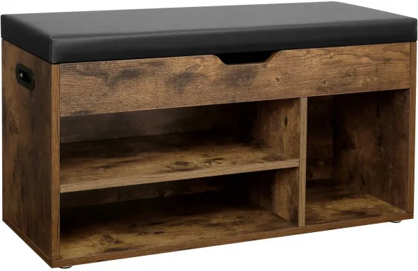 Skriňa na topánky so sedadlom LOFT drevená