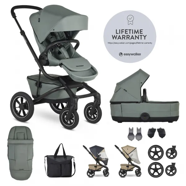 EASYWALKER - Kočík kombinovaný Jimmey Pepper Black XXL AIR + RWS