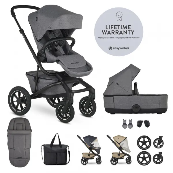 EASYWALKER - Kočík kombinovaný Jimmey Pepper Black XXL AIR + RWS