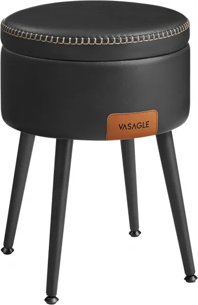 VASAGLE EKHO stolička s úložným priestorom čierna