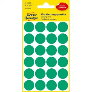 Avery Zweckform Etikety kruhové 18mm Avery zelené