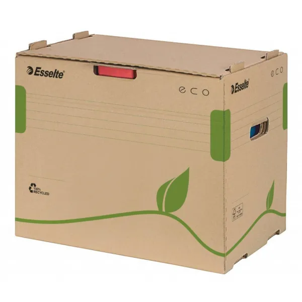 Esselte Archivačný kontajner Eco pre zakladače - natúr, 10 ks, predné otváranie, 305 x 343 x 427