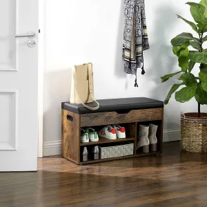 Skriňa na topánky so sedadlom LOFT drevená