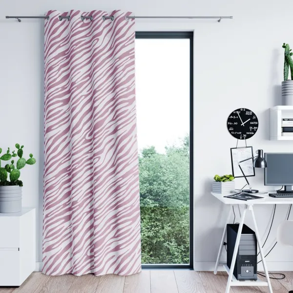 Záves AmeliaHome Fun s priechodkami 140x250 fialový/biely