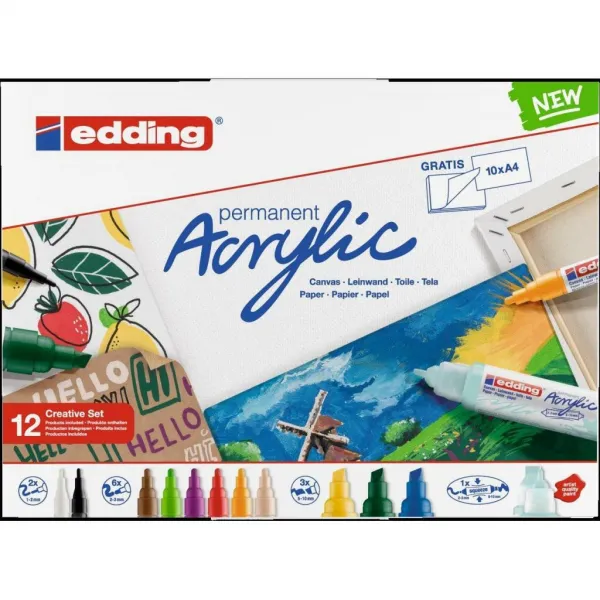 Kreatívna akrylová súprava v základných farbách ED050012