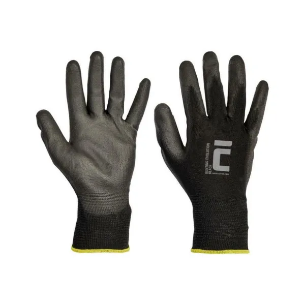 Cerva Rukavice pletené, bezšvové, polyester. Bunting Black Evolution, veľ. 10/XL