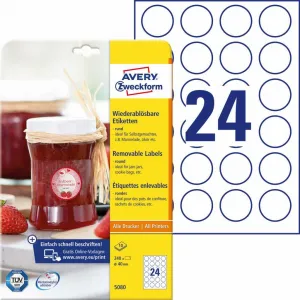 Avery Zweckform Etikety kruhové 40mm Avery 10 hárkov biele